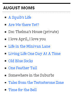 August Blogroll August Blogroll