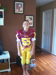 Knee brace barely showing