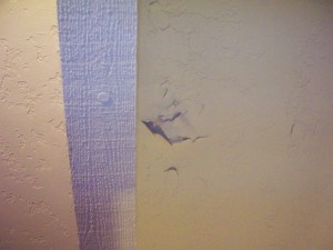 Pealing ceiling thanks to leak