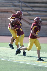 Jump in teammates arms! 