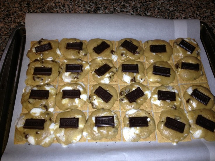 S'mores cookies partially baked