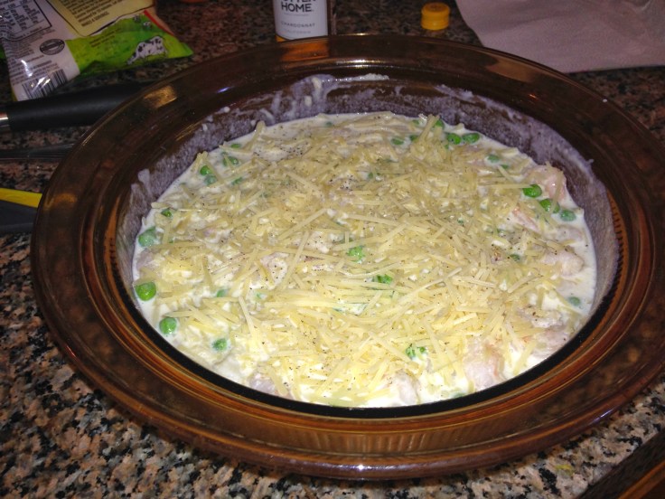 Ready to go in the oven with last of the cheese sprinkled on top.