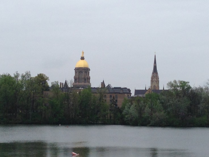 Notre Dame Campus across the river from our stop in South Bend.